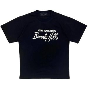 Homme + Femme Men's Hotel Beverly Hills Heavyweight Tee T-Shirt in Jet Black